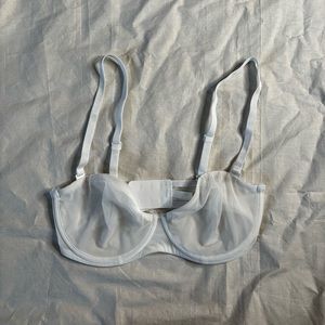 Skims White Ultra Fine Mesh Underwire Bra Size 32C